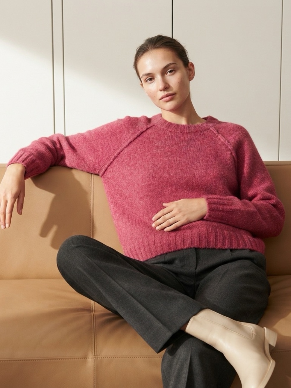 Anthropologie Cranberry Crewneck Sweater nwot